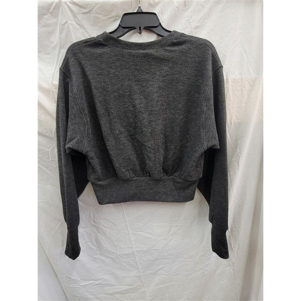 NWT Bobi XS Cropped Long Sleeve Sweatshirt Black 121929